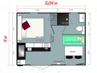 Mobil-home 2 personnes avec terrasse - API-1-52-1406 - 6
