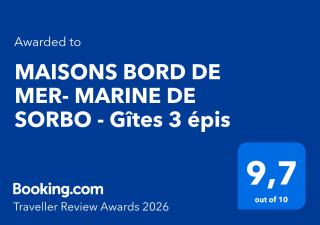 MAISONS BORD DE MER- MARINE DE SORBO - Gîtes 3 épis - 9