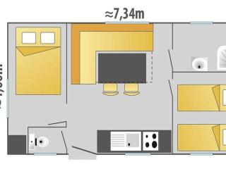 Mobil Home 4 Pers avec Terrasse - Cuisine Équipée - API-1-52-1715 - 2