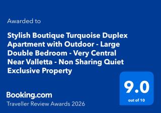 Stylish Boutique House - Turquoise - Outdoor Yard & Adjoining Cafeteria - Very Central! Near Valletta - Non-Sharing & Quiet - 8
