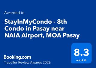 StayInMyCondo - 8th Condo in Pasay near NAIA Airport, MOA Pasay - 8