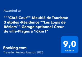 "Côté Cour"-Meublé de Tourisme 3 étoiles -Résidence "Les Logis de Béziers"-Garage optionnel-Cœur de ville-Plages à 16km ! - 9