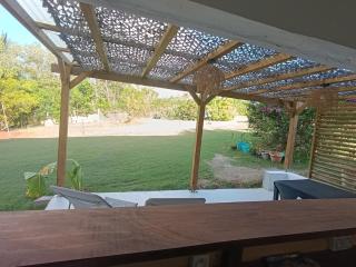 Bas de villa proche plage raisins clairs dans jardin luxuriant - 4