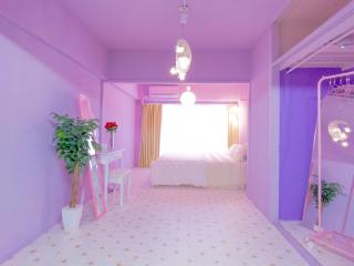 Creamymoon PInk Kawaii Local Apartment Near from Airpot Double bed - 8
