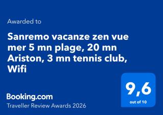 Sanremo vacanze zen vue mer 5 mn plage, 3 mn tennis club,Wifi - 8