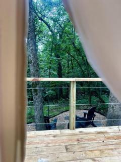 Enchanting Mountain Glamping Tents with Elevated Decks and Fire Pit Near Gentry, AR - 2