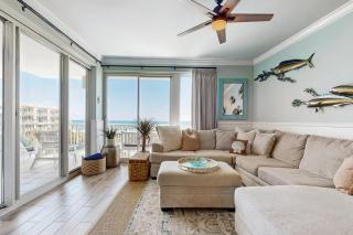 Gulf-front condo with balcony and access to pools hot tub gym & private beach - 0