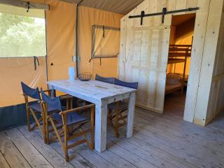 Large Safari Tent with Terrace on Nature Campground in France - 2