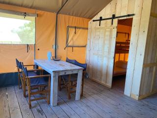 Large Safari Tent with Terrace on Nature Campground in France - 1