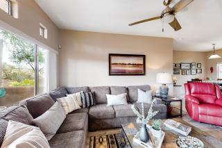 Dog-friendly, ground-floor condo with patio, desert views, pool, hot tub, & WD - 8