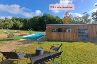 Domaine avec piscine Gîte 2 bungalows - Jusquà 15 pers - 8 chambres - 8