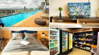 Studio, Piscina na Cobertura, Metropolitan Sidney - 3min Shopping Flamboyant - Jardim Goiás - Academia - Portaria 24h - Garagem - Moto GP - 1