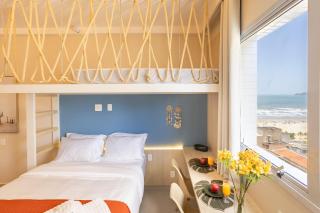 Stay Home Luxo - 1 min da praia do Gonzaga - Estrutura de hotel 4 estrelas - Piscina no Rooftop - Sauna - Academia com vista pro mar - 3