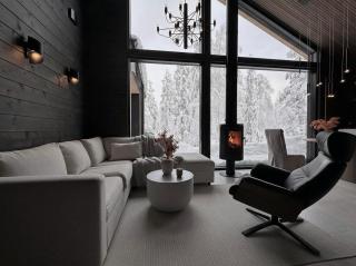 Black Villa, Aurora View Bath & Sauna, Private Design Villa in Lapland - 9