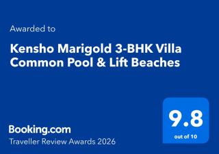 ELIVAAS Kensho Villas Marigold with Shared Pool Serene 3-BHK With Lift Near Popular Beaches - 3