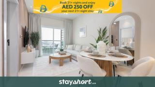 Free housekeeping visits during your stay - StayShort - Elegant 1-Bedroom Apartment in Jumeirah Village Triangle with Balcony Bliss - 0