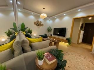 Boho 2BR Apartment with Garden View in El Rehab - 0