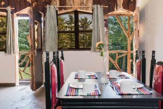 Cabaña rústica de piedra y madera en las montañas - 9