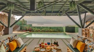 SaffronStays Shambhala Bodhi - 3-BR villa overlooking Pawna Lake with private pool, jacuzzi, and lounge areas - 7