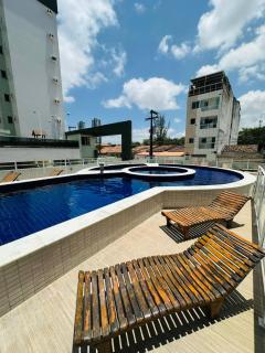 Flat Acolhedor, Vista Piscina - 9