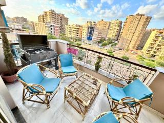 Bright 3BR Nasr City Stay Balcony and BBQ - 9