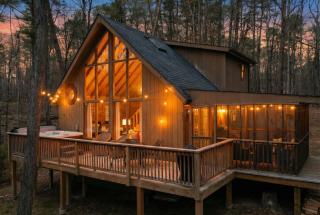 Dog-Friendly A-Frame with Hot Tub and Firepit - 0