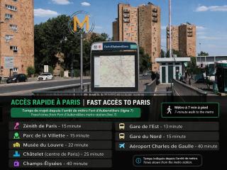 Appartement avec chambre HomeCinema - Parking&Terrase proche Paris - 1