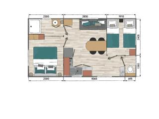 Mobil home, animaux OK - 5 pers. - API-1-52-2449 - 9