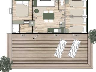 Mobil-home accessible pour 6 pers. - API-1-52-2490 - 3