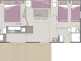 Mobil home, animaux admis - 2 pers. - API-1-52-2667 - 3