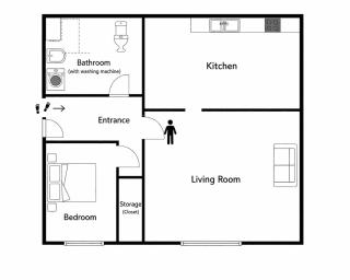 Lys lejlighed med køkken og gratis parkering - 6