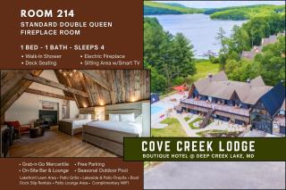 Cove Creek Lodge 214 Standard Double Queen Fireplace Room - 8