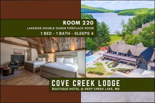 Cove Creek Lodge 220 Lakeside Double Queen Fireplace Room - 9