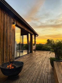 Chalé romântico com jacuzzi e vista do pôr-do-sol - 3