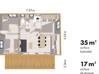 Chalet confortable, animaux admis - 6 pers. - API-1-52-2391 - 2