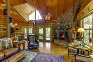 Drifting Feather Mountain Cabin Waterfront Deck - 1