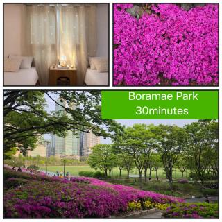 Sillim# Boramae Park # Near Cheongryongsan Mountain# FamilyTravel for up to 6 people Room 2 Double bed 3 bathrooms 2# kspo# 1 breakfast for 2 people# 2 nights - 8