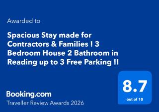 Spacious Stay made for Contractors & Families ! 3 Bedroom House 2 Bathroom in Reading up to 3 Free Parking !! - 8