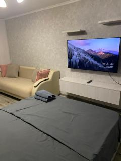 1-ком квартира Wi-Fi SMART TV Большой телевизор напротив кровати - 3