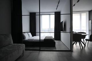 Modern Dark Minimalist Apartment with Panoramic Views - 6