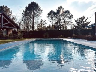 Les chalets du Médoc en bois aux accents de fuste canadienne avec piscine - 7