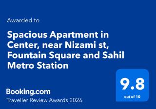 Spacious Apartment in Center, near Nizami st, Fountain Square and Sahil Metro Station - 9