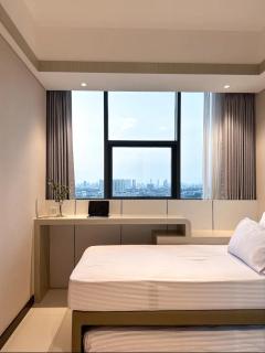 Casablanca mall connected chitani tower new 2 bedroom apartment 73sqm luxurious furniture new best facilities building casa grand hotel grade - 1