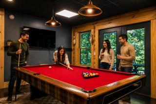 Chic Designer Log Cabin Hot Tub Pool TableDecks - 6