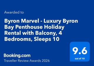 Byron Marvel - Luxury Byron Bay Penthouse Holiday Rental with Balcony, 4 Bedrooms, Sleeps 10 - 9