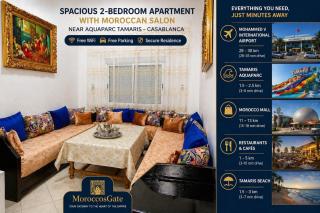 Spacious 2BR Apartment with Moroccan Salon near Aquaparc Tamaris, Casablanca - 1