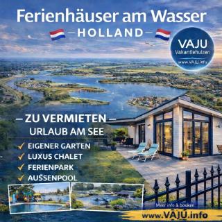 Ferienhaus LuxChalet #VAJU Lathum# am See, Strand, Pool, Nationalpark - 0