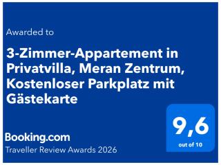 Fewo - 3 Schlafzimmer für 6 Gäste - 100 m2 für Freunde & Familien - große Küche & Tisch für 6 - kostenlos parken - Bahnhof 5 Min - Zentrum 10 Min - Jugendstilvilla mit Bergblick - Gästekarte inklusiv - Merano - 6