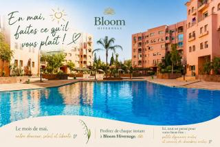 Bloom Hivernage - 2 Chambres - Piscines - Petit déjeuner inclus et Ménage quotidien - A 10mn des sites touristiques - Balcon végétal - Marrakesh - 0