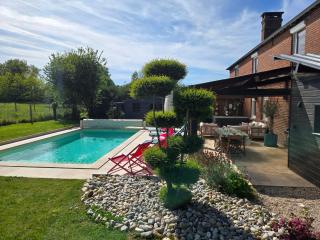 SPA Jacuzzi, Piscine chauffée, Station de recharge pour véhicule électrique, Maison de maître normande du 19ème Siècle à 25' de Deauville, classée meublé de tourisme 5 étoiles - 9
